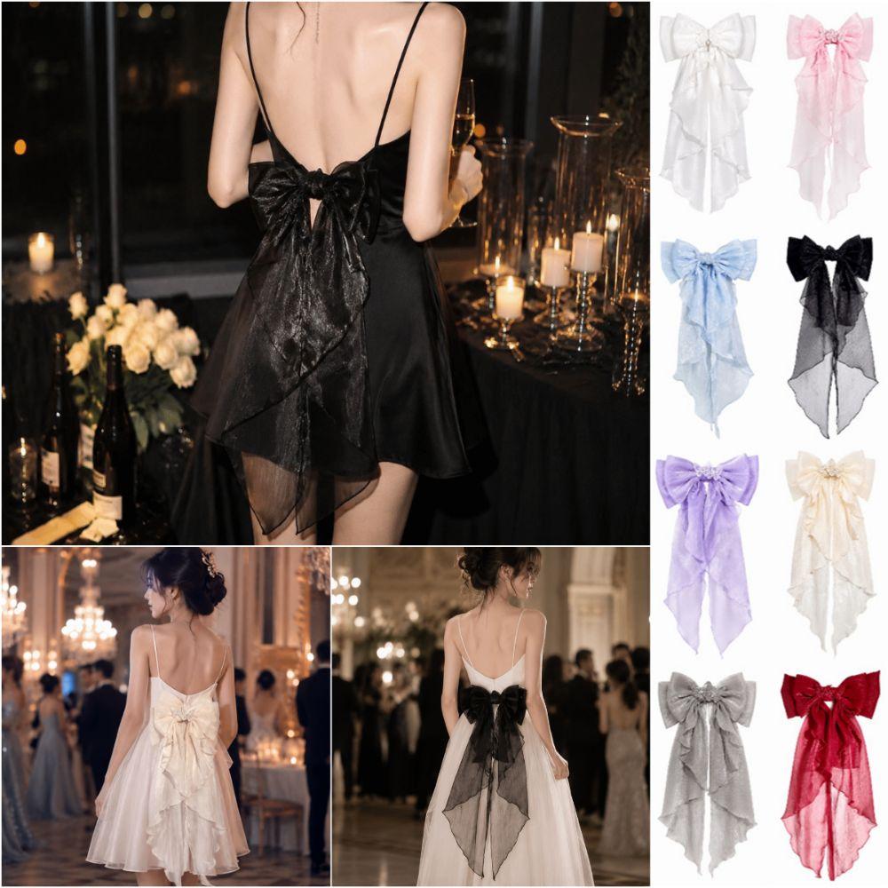 Multicolor Trailing Bowknot Safety Pin with Pin Double Layer Bowknot Wedding Dresses