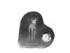 Cirneco dell'Etna – Crystal Clock with a Dog Picture, Heart-shaped Shelf Clock |