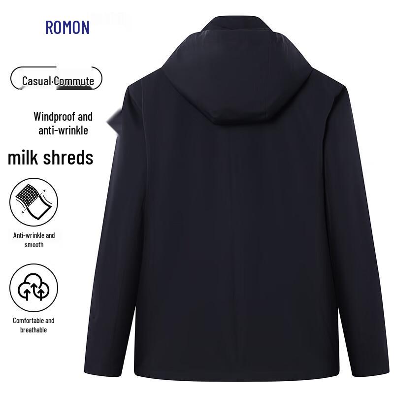 ROMON Men's Hooded Business Casual Jacket