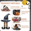 Scary Witch Hat Castle Wall Art 36Pcs Vintage Halloween Wooden Hanging Ornaments, Pumpkin Black Cat Ghost Tree Pendant Ornaments Crow Tags,