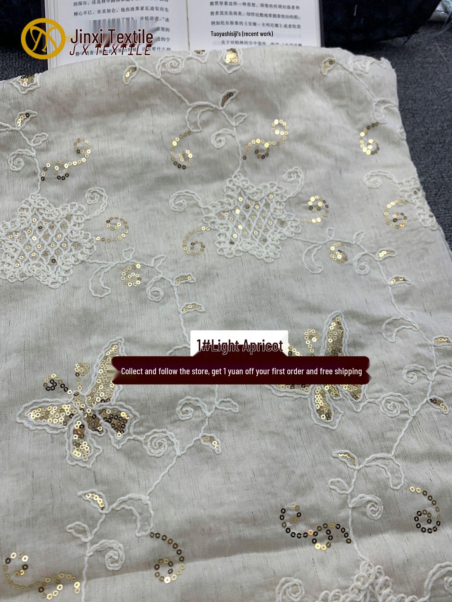 

Heavy-Duty Embroidered Sequin Fabric with Imitation Linen & Bamboo Design for Spring/Summer Vests, Dresses, and Shirts