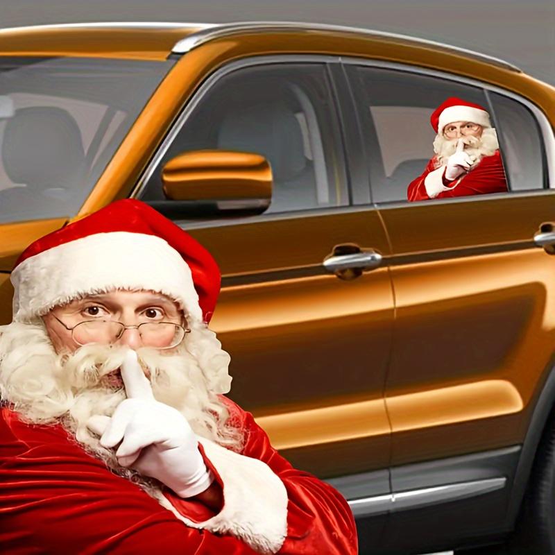 Waterproof Realistic Santa Claus Sticker Christmas Car Window Glass Decal Decoration Ride With Santa Funny Christmas Window