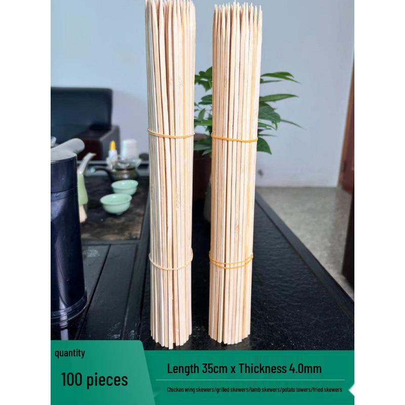 Bamboo Skewers for Grilling Oden and Bobo Chicken with Disposable Handles