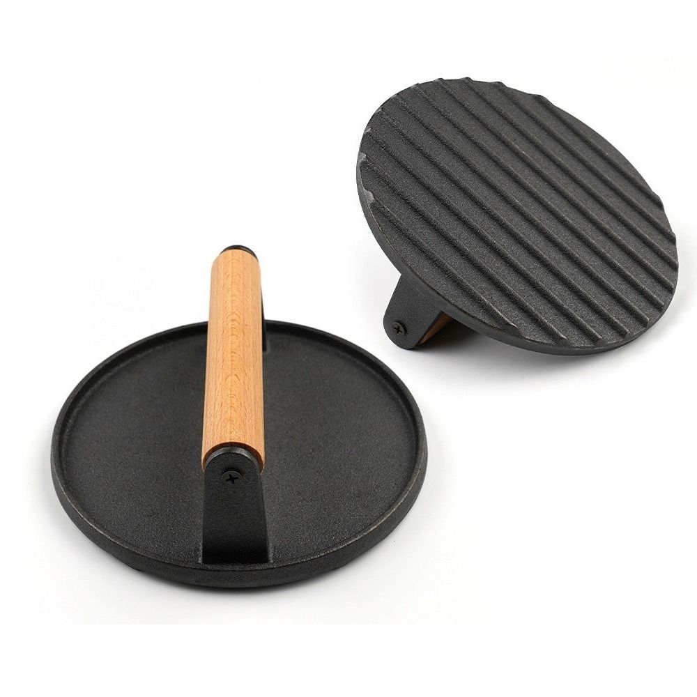 Flat Top Steak Burger Press Heavy-Duty Grill Hamburger Grinder Meat Press Board  Kitchen Gadgets