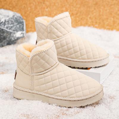 Hohe Schneestiefel Damen Warm Plüsch Winter Baumwollschuhe Outdoor Slipper Stiefeletten Dicke Sohle Plateau Freizeitschuhe