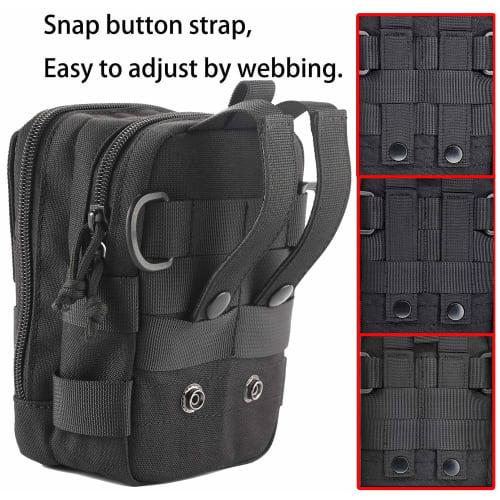 LefRight Multifunctional Pen Holder Molle Waist Holster Bag Pouch Tool Waist Bag with D-Ring Lock Hook Buckle Carabiner Key Clip
