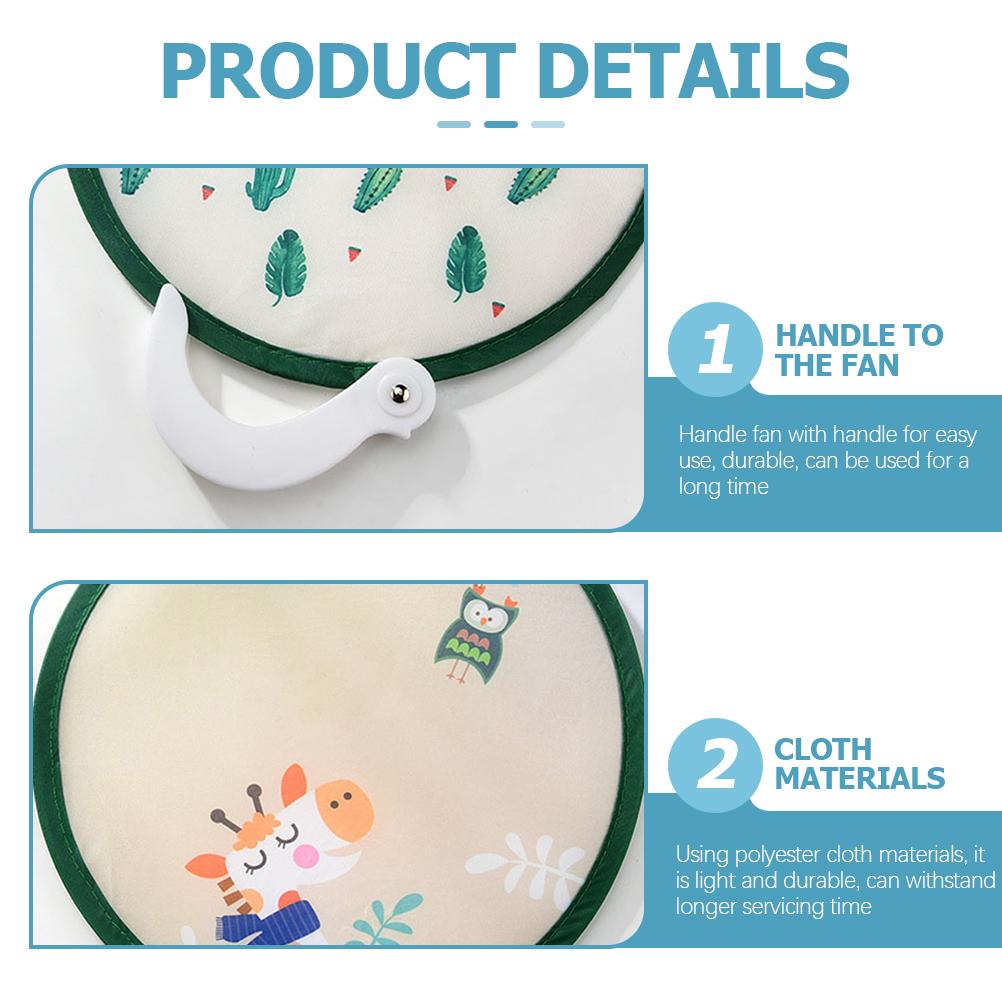 Folding Fan Small Cartoon Fans Bulk Round Hand Summer Foldable Japanese with Handle Handheld