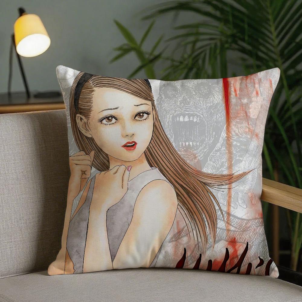 Artwork JJunji IIto Pillow Case Square DoubleSided Printing Sofa Cushion Cover Pillowcase Bedroom Bedside