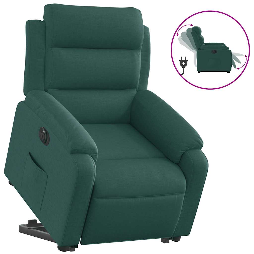 Vidaxl Lift Recliner Massage Chair, Electric, Reclining, Green