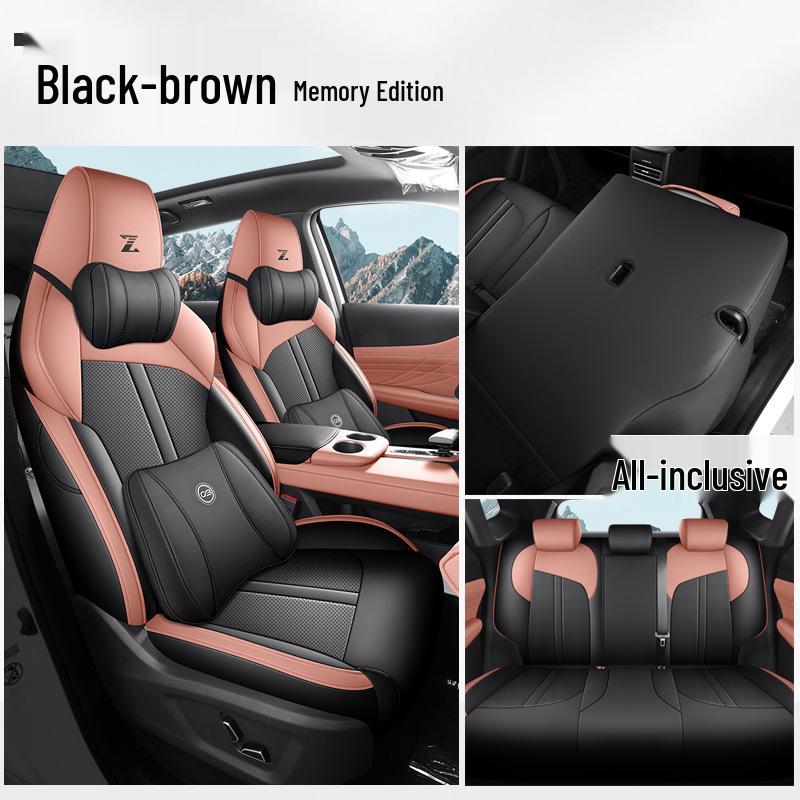 UNI-Z Car Seat Cushion Set: New Model, Premium Leather, Universal Fit for All Seasons