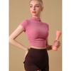 Turtleneck Sports Tops Pilates Slim-Fit Yoga Wear Short Sleeve Tight Slimming T-shirt Running Fitness Women's Quick-Drying