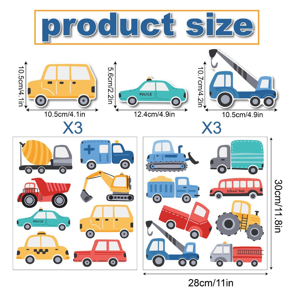 New cartoon car wall stickers transportation self-adhesive bedroom boy kindergarten wall decoration children room wall stickers