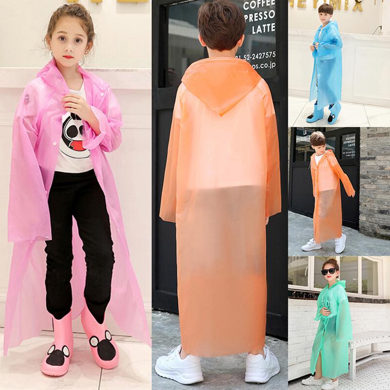1 pièce Veste pour enfants Manteaux Imperméable à capuche Poncho Imperméable Couleur unie Housse de pluie Imperméable PEVA