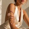 Golddraht umwickelt Drahtumwickelt Armreif Handgemachter Statement Armschmuck Elegantes Blumiges Armband Damen