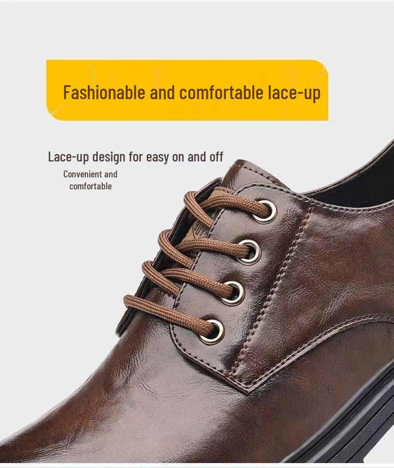 Men's Breathable Casual Leather Shoes - Versatile Formal & Trendy British Style