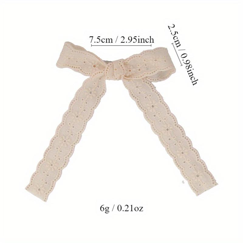 Ballet Bow Lace Hair Clip French-Style Braid Ribbon Duckbill Clip for Double Ponytails, ' Hair Accessories