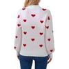 Heart Jacquard Round Neck Pullover Sweater for Women - Autumn/Winter Valentine's Day Style