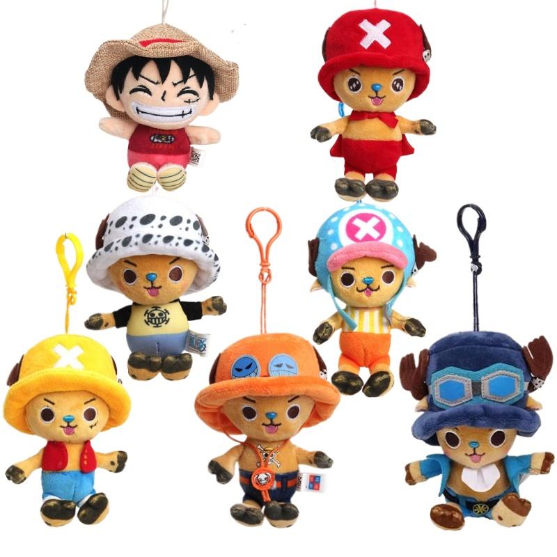 Authentischer One Piece Plüschanhänger, Niedlicher und weicher Cartoon-Charakter-Schlüsselanhänger