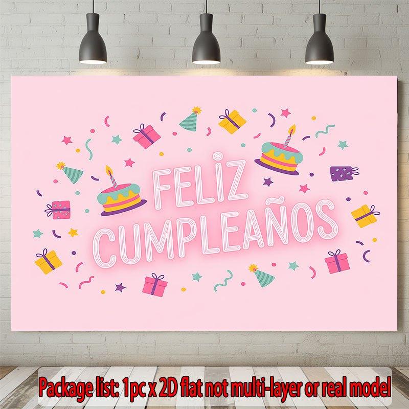 Party Backdrop Flat Feliz Cumpleaos Events Wedding Coming Ceremony Four Season Event Photo Background Front Door Decor Theme Theme Theme