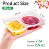 20-Pack Double Compartment Snack Containers for Dips, Sauces & Toppings, Plastic Containers with Lids