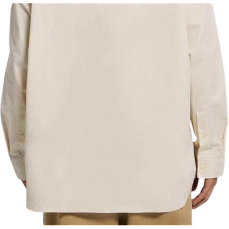 Calvin Klein Solid Color Loose Single-Breasted Long Sleeve Shirt Men Tops Off-White 40JM110-5G1