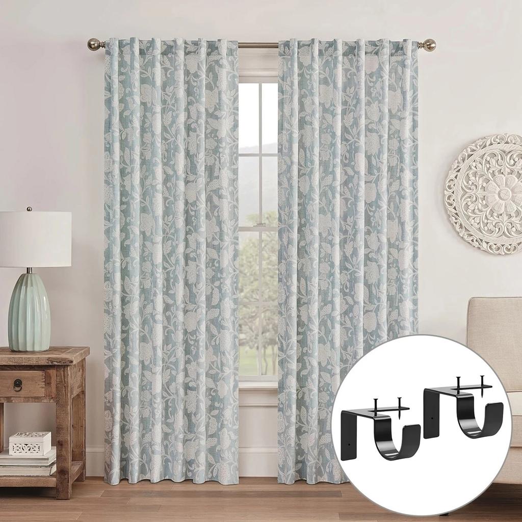 Curtain Rod with Screws, Window Drape Rod Holder for Home