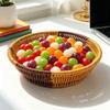 Handwoven Rattan Basket Multi-purpose Storage Tray New Wicker Basket  For Kitchen Organizer