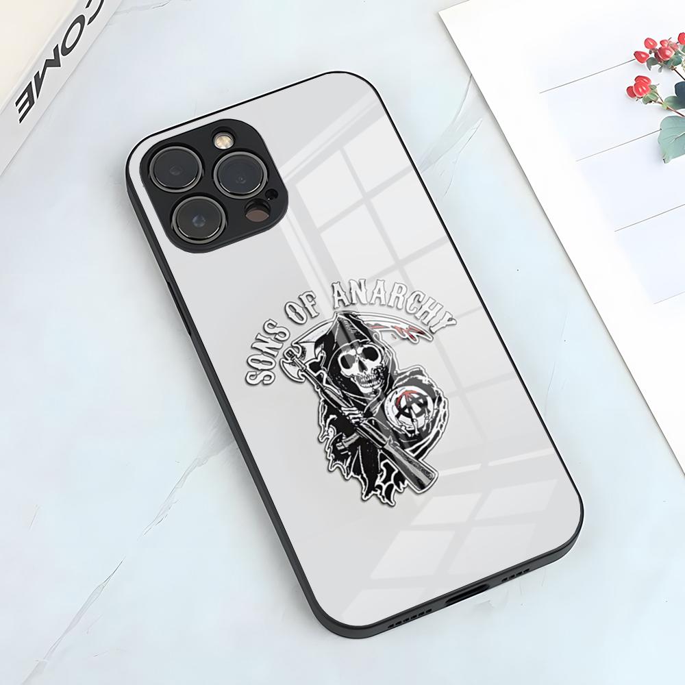 

TV S-Sons Of Anarchy Phone Case For IPhone 17 Pro Max 15 Pro 16 14 Plus 12 13 Mini 11 Pro Shockproof Glass Cover iPhone13 Pro