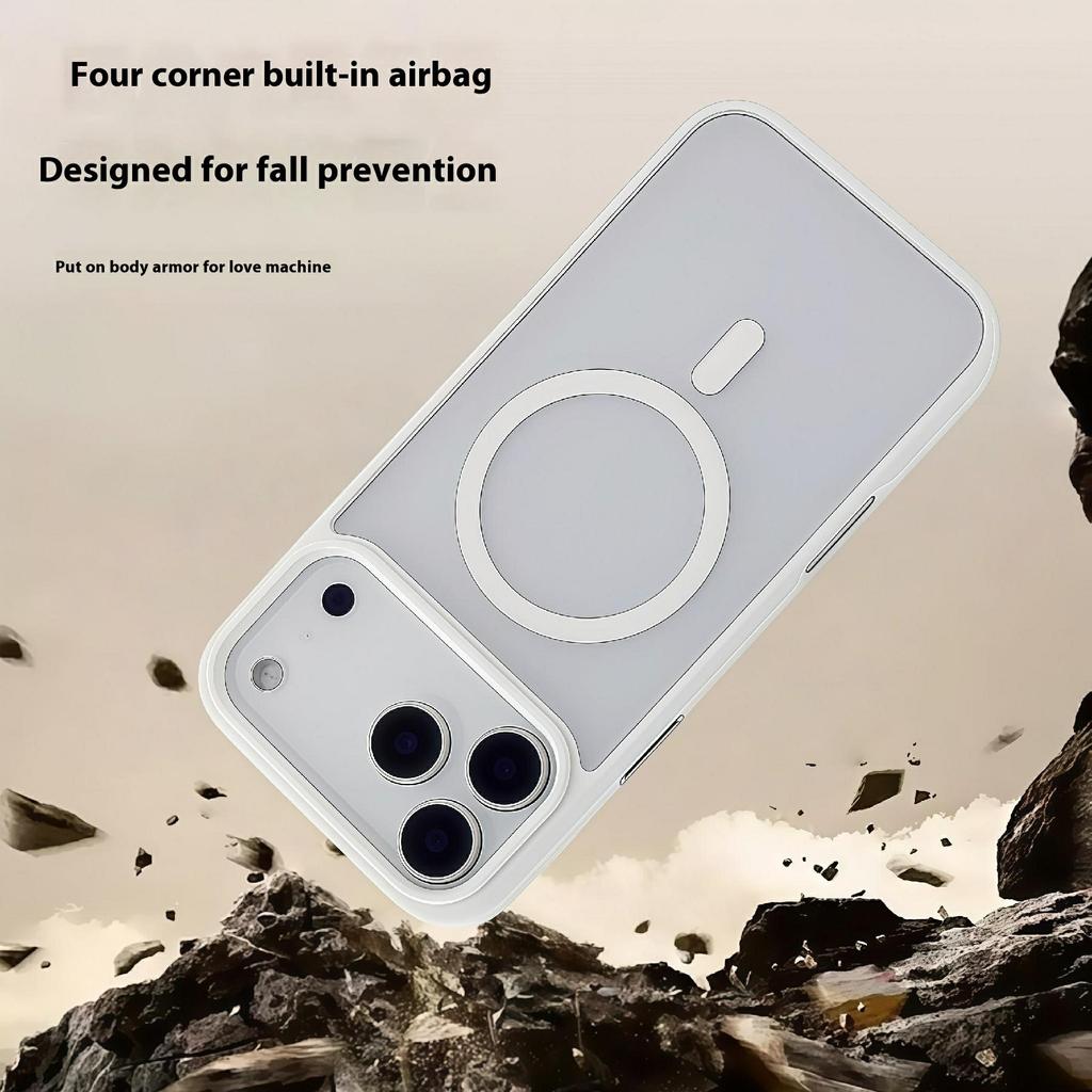 For iPhone 17 Pro Magnetic Case Skin Touch TPU Acrylic Phone Back Cover