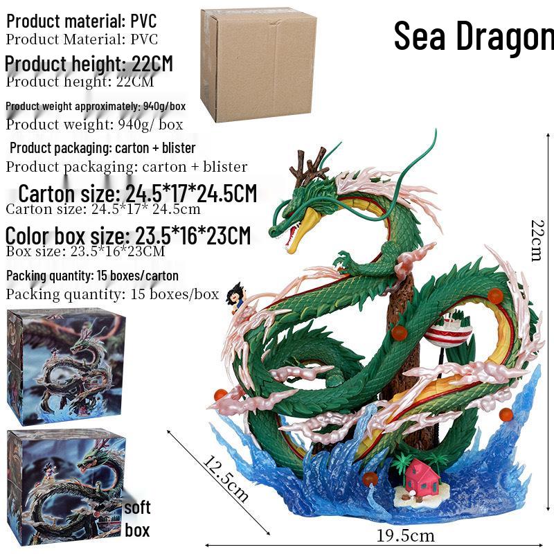 Dragon Ball Sea God Goku and Shenron Figurine Model Gift