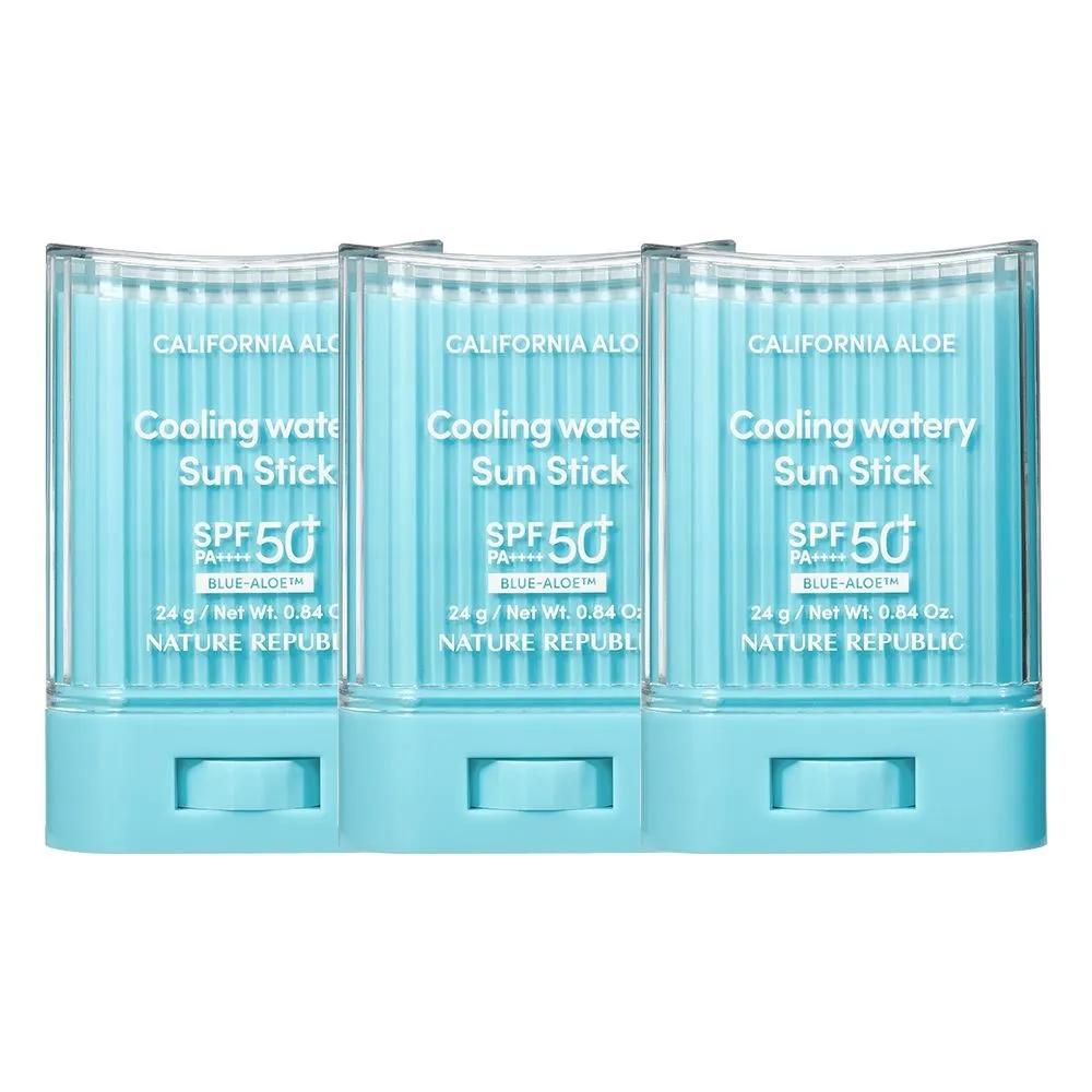 1+1+1 Cooling & Moisturizing Large Capacity Ice Sun Stick Nature Republic California Aloe Cooling Moisture Sun Stick 24g (SPF50+ PA++++)