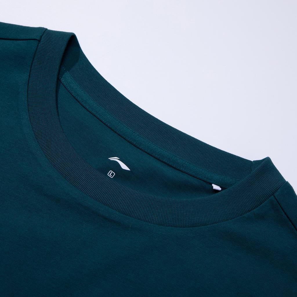 Li-Ning Fashionable Casual Breathable Short Sleeve T-Shirt Unisex Tops Dark-Reef-Green AHSW865-1