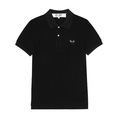Comme Des Gar Ons Play Black HearT Wappen Polo T shirT Ax T066 051