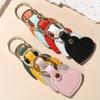 Leather Key Chain Fashion Leather Heart Shape Keychain Women Car Key Holder Home Key Ring Charm Bag Car Pendant Gift