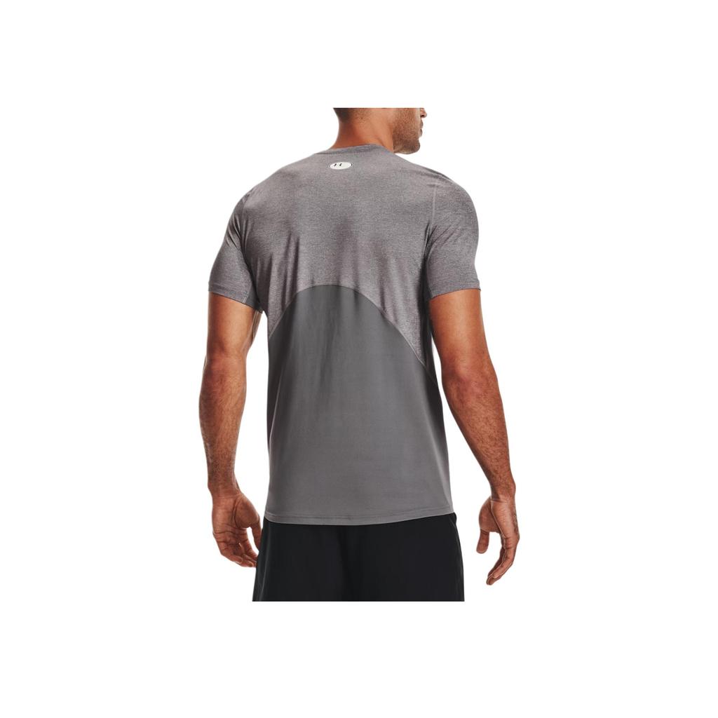 Under Armour Logo Print Solid Short Sleeve T-Shirt Men Tops Gray 1361683-090