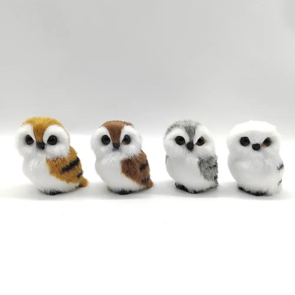 Simulation Plush Toys Action Figures Kids Gift Simulation Owl Exquisite Ornament Cute Furry Home Decoration Ornament Adornment