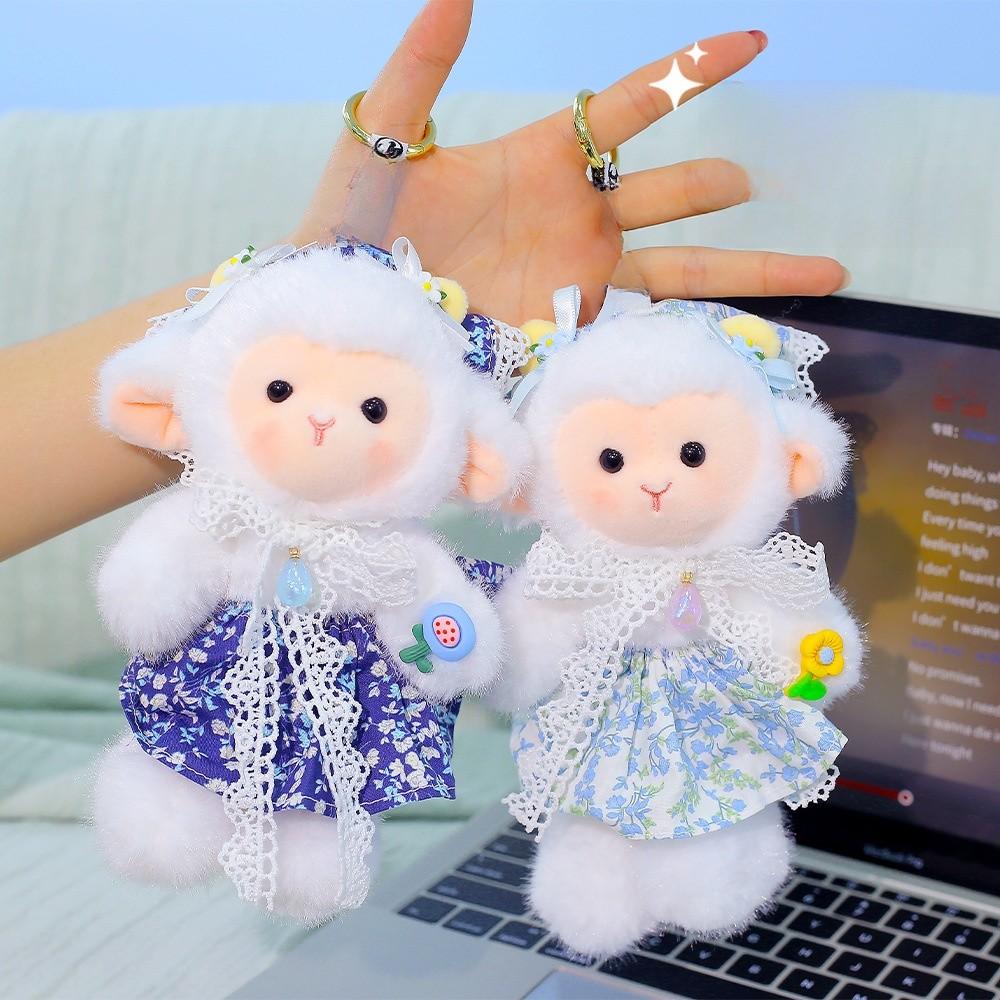 Sheep Plush Doll Keychain With Polyester Fiber Softness For Bag Accessories