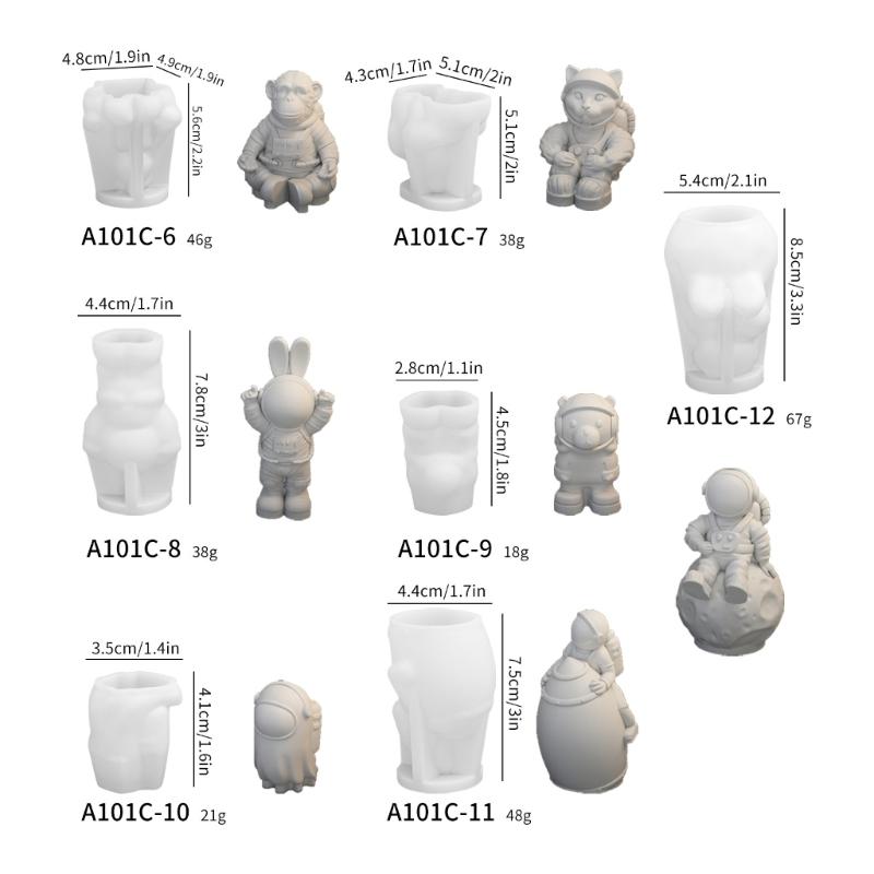 Silicone Mold for Moon Space Figure Easy to Use Silicone Mold for Making Astronautic Crafts Table Decors Ornament