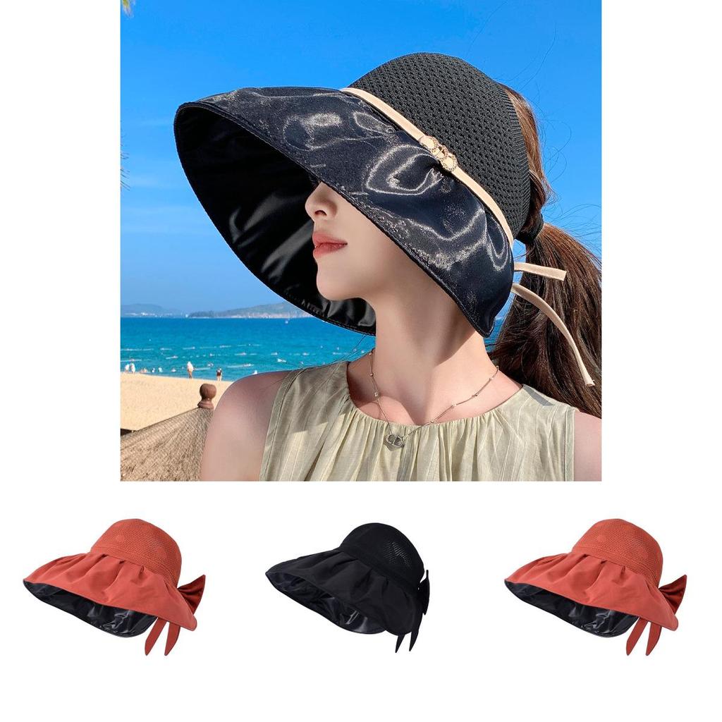 Summer Sun Protection Hat Women Large Brim Uv Shield Outdoor Sun Hat For Beach Travel