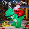 7.87FT Inflatable Toy Santa Claus Dinosaur Decor Xmas Yard Decoration LED Light Christmas Supplies Home Ornament Festive Gift