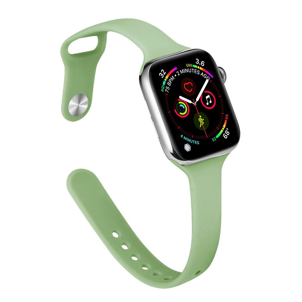 Slim Waist Silicone Watch Strap for Apple Watch Series 1-12, Ultra 1-3, SE3