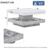 Couchtisch quadratische Drehbarer Moderner verstecktem Ablagefach, kreativer Sofatisch Kaffeetisch Mitteltisch Home Office, Weiß & Marmor