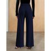 Women's Spring and Autumn Metal Belt with High Waist Vertical Suit Pants