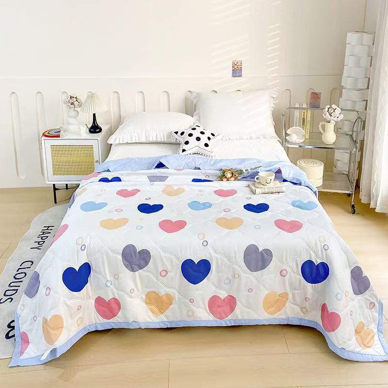 Washable Cotton Summer Quilt - Single & Double Sizes, Perfect for Naps & Gifts