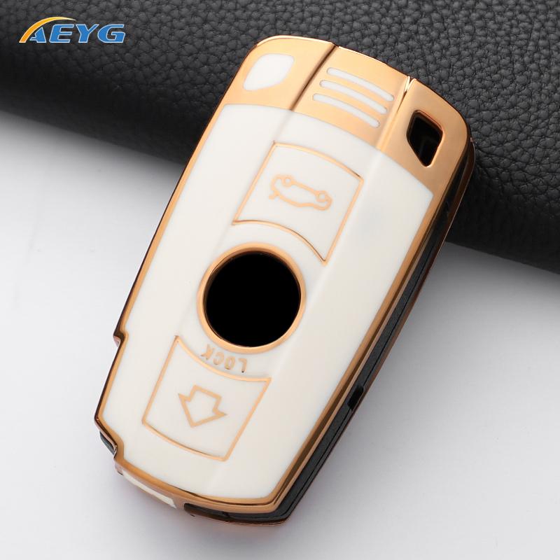TPU Car Key Case Cover Shell For BMW X1 X5 X6 Z4 E90 E60 E70 E87 3 5 6 Series M3 M5 Holder Shell Fob Key Chain Accessories