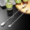 304 Stainless Steel Dual-Ended Cocktail Spoon & Fork with Long Threaded Handle