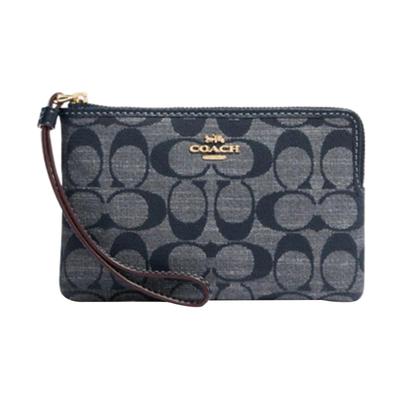 Nolita 16 Classic Presbyopia Zipper Closure Fabric Wrist Bag Clutch Small Women's Denim Blue