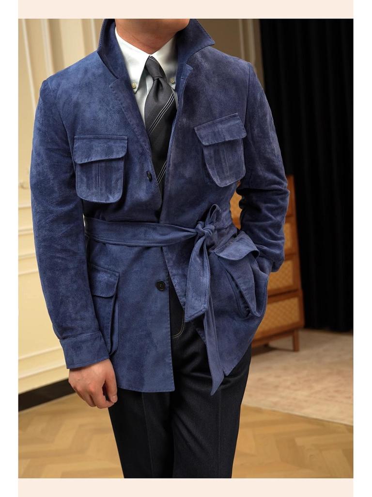 Ruishen Italian Retro Suede Plush Jacket - Autumn/Winter Casual Business Outerwear