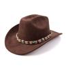 European and American new western cowboy hat ethnic style accessories hat solid color suede one-word cowboy hat