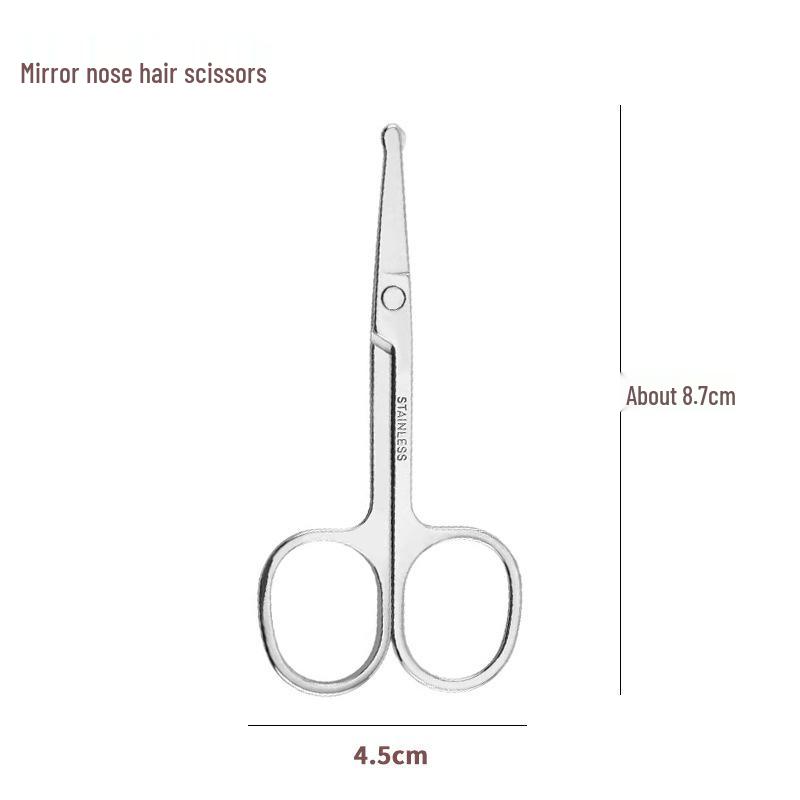 In-Stock Sharp A-Type Eyebrow and Nose Hair Scissors - Stainless Steel Makeup Tool with Pointed Tips